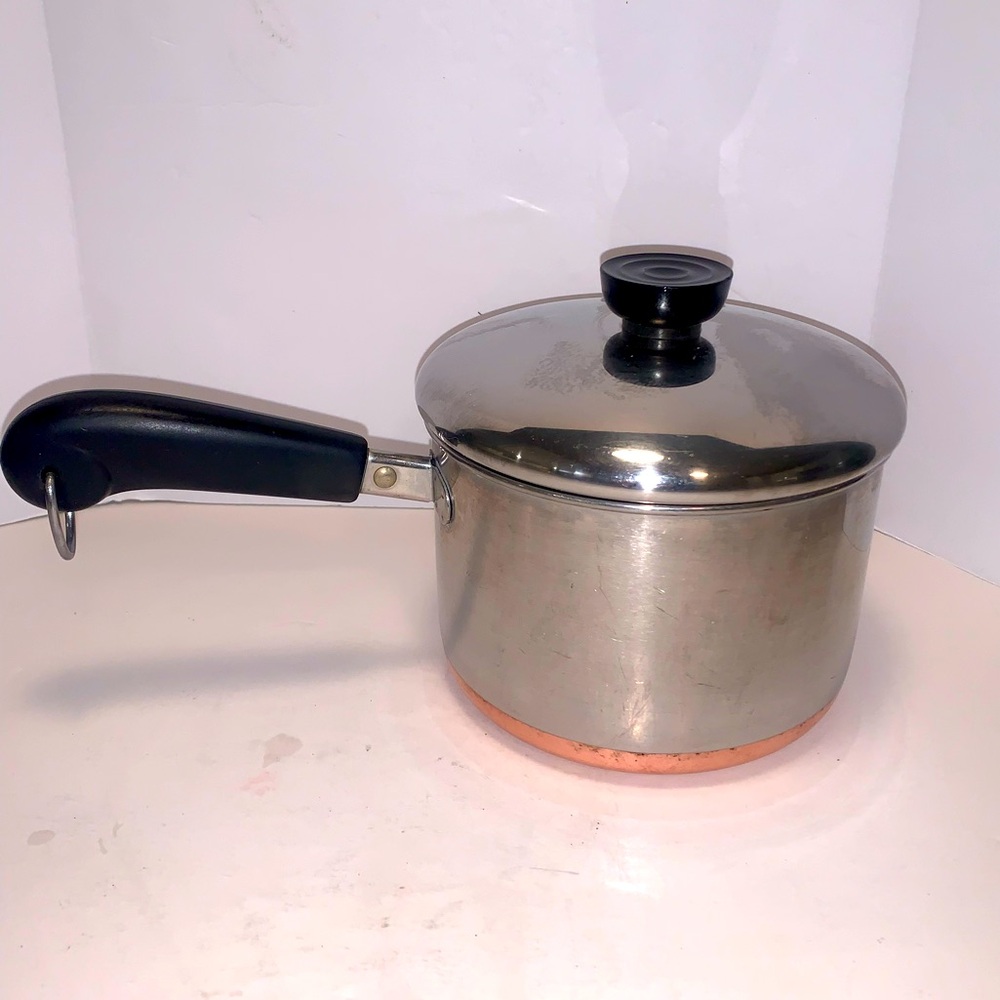 Vintage Paul Revere 2 Quart Copper Bottom Pot W/Lid -82 #6596
